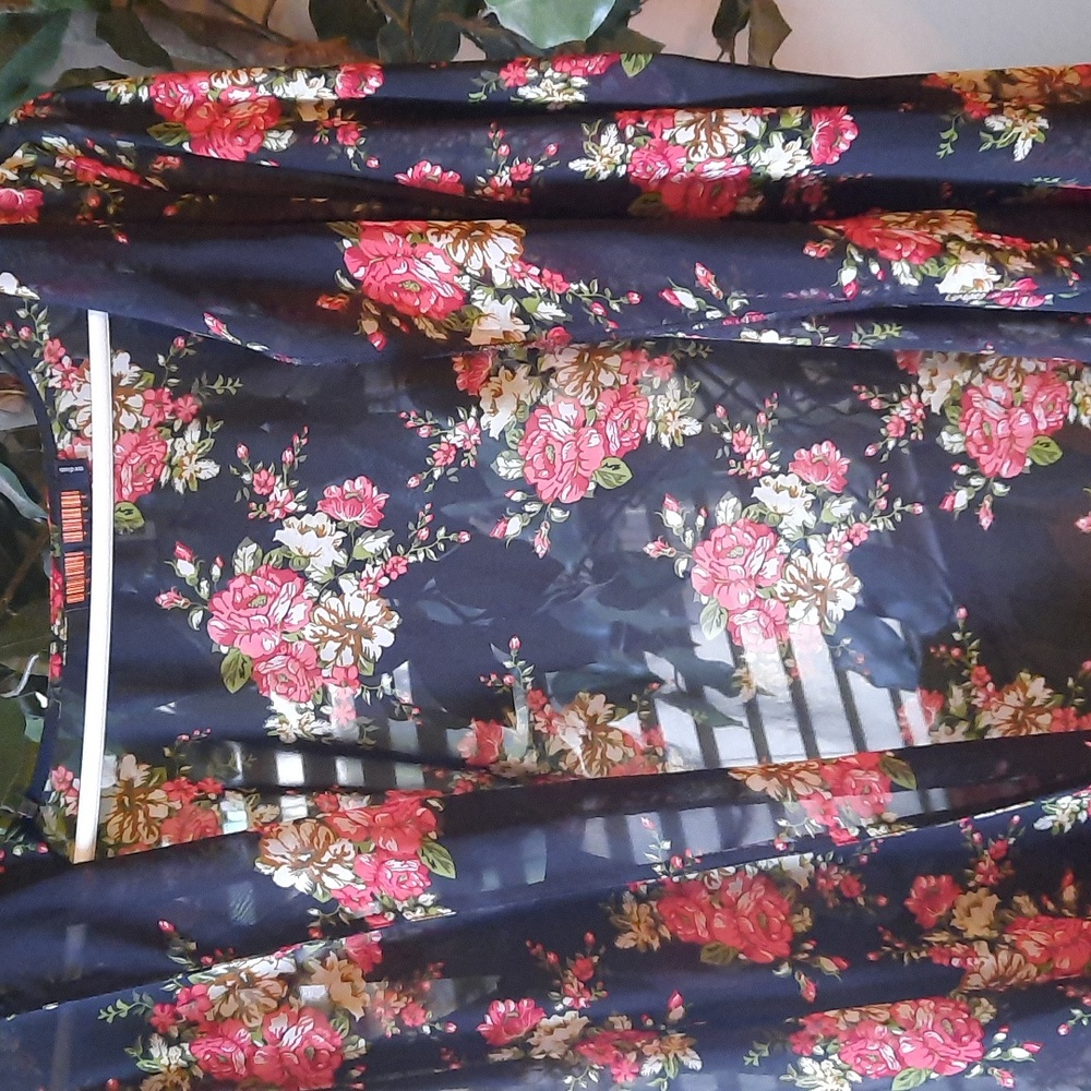 Beautiful Sheer Black Jacket with Roses - Picture 2 of 3